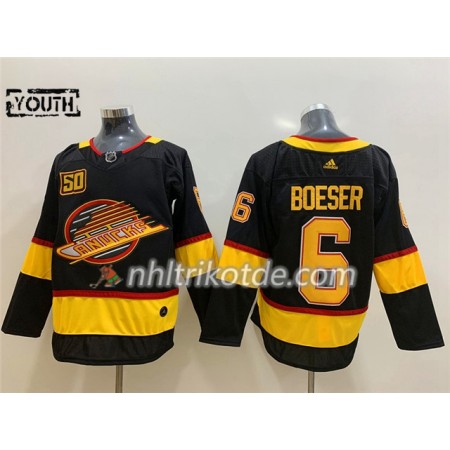 Vancouver Canucks Trikot Brock Boeser 6 Flying Skate 50th Anniversary Adidas 2019-2020 Schwarz Authentic - Kinder